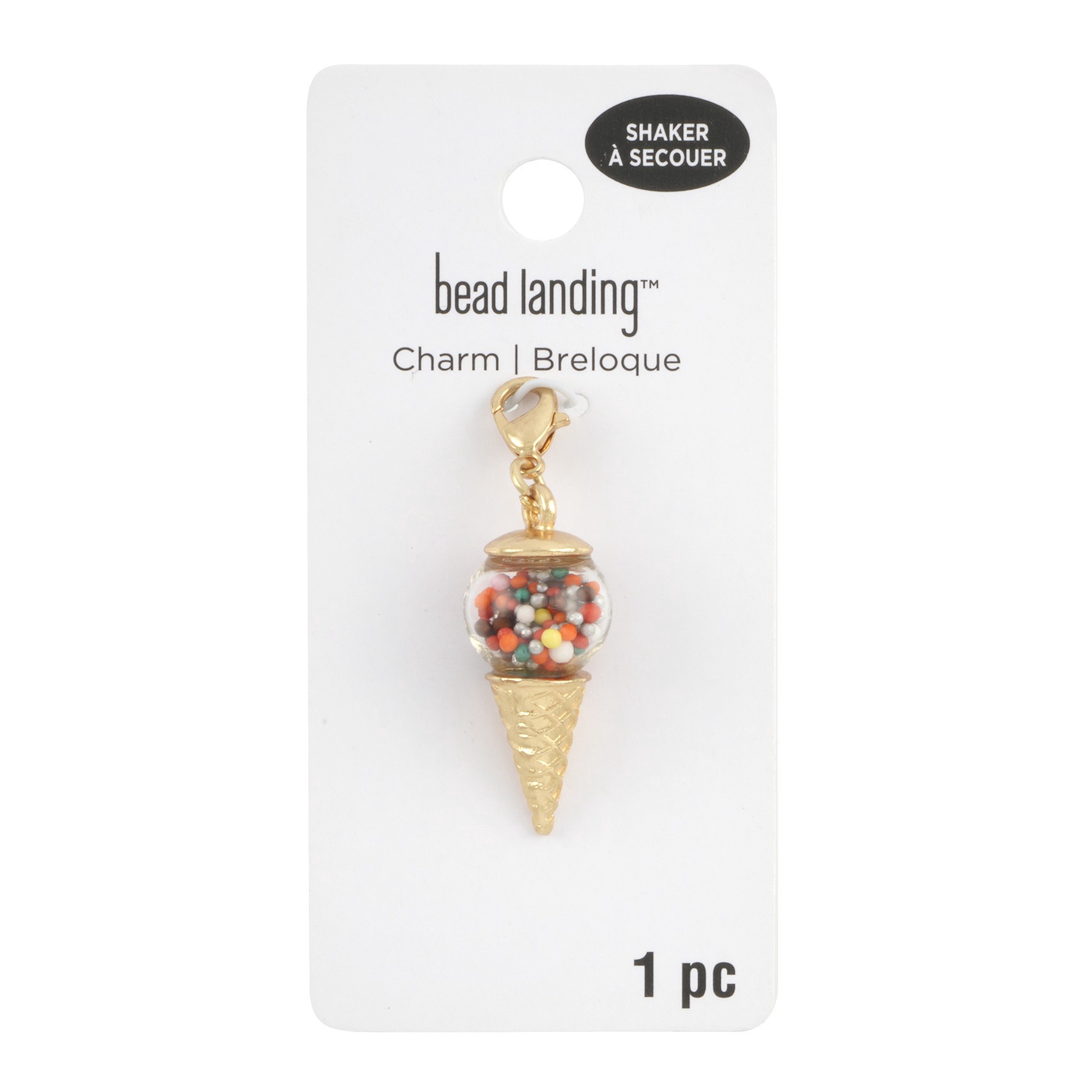 slide 2 of 3, Gold Shaker Cone By Bead Landing, 14 mm charm size
