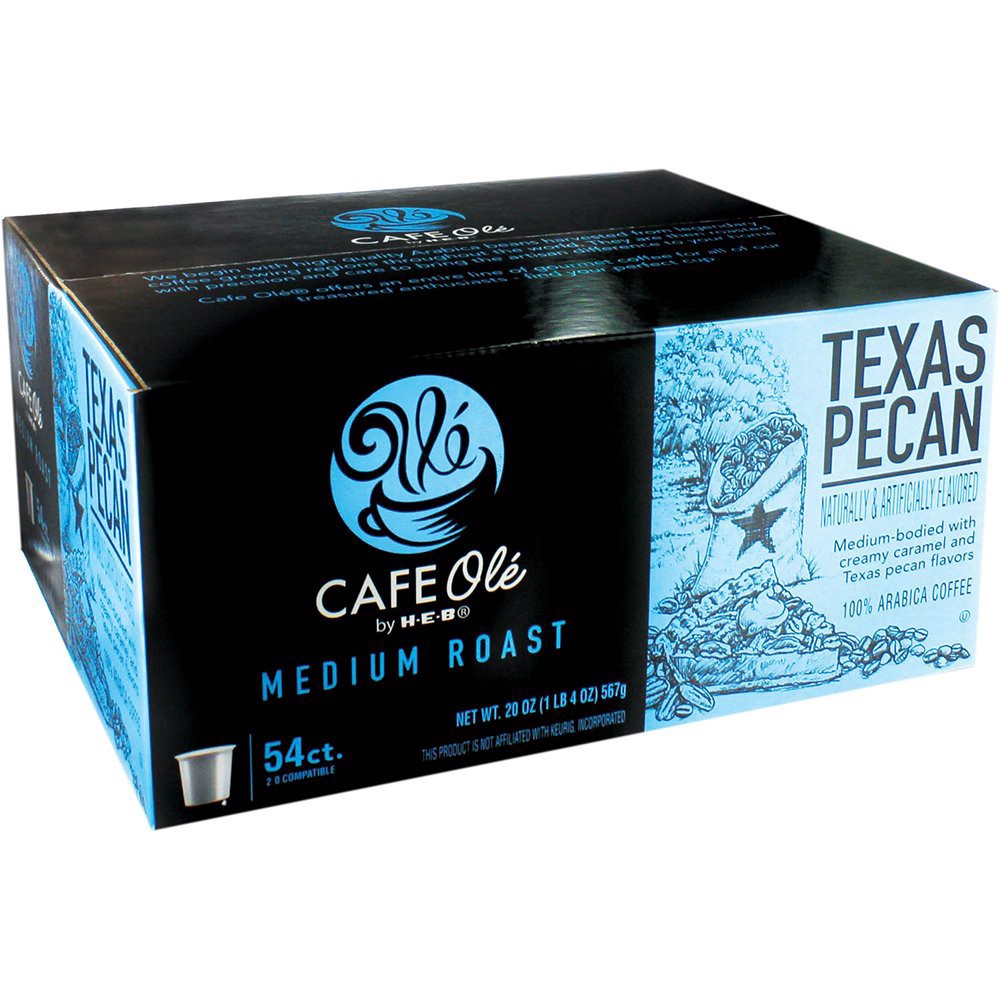 slide 1 of 1, H-E-B Cafe Ole Texas Pecan Single Serve Coffee Cups Value Pack - 54 ct, 54 ct