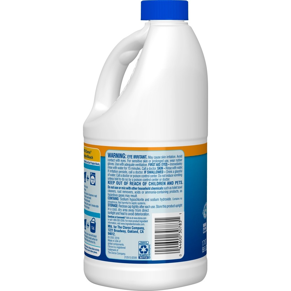 slide 2 of 7, Clorox Splash-Less Regular Bleach, 55 oz