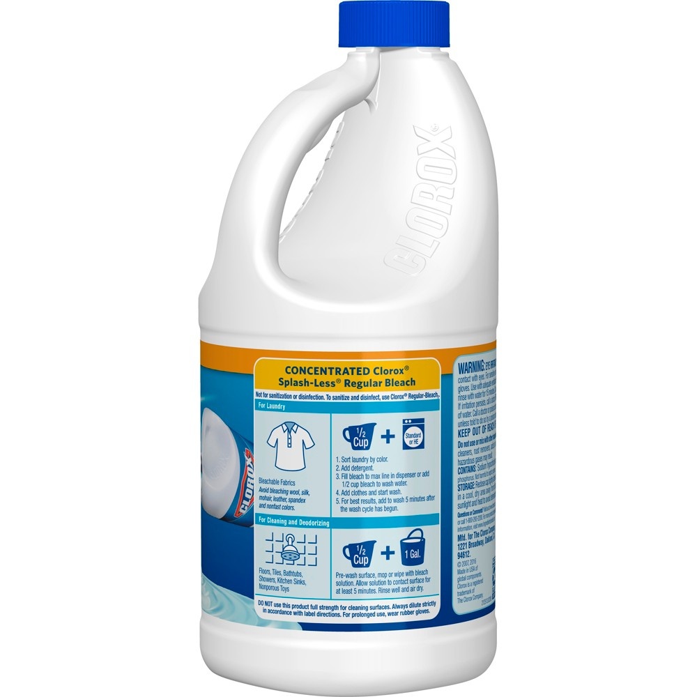 slide 3 of 7, Clorox Splash-Less Regular Bleach, 55 oz