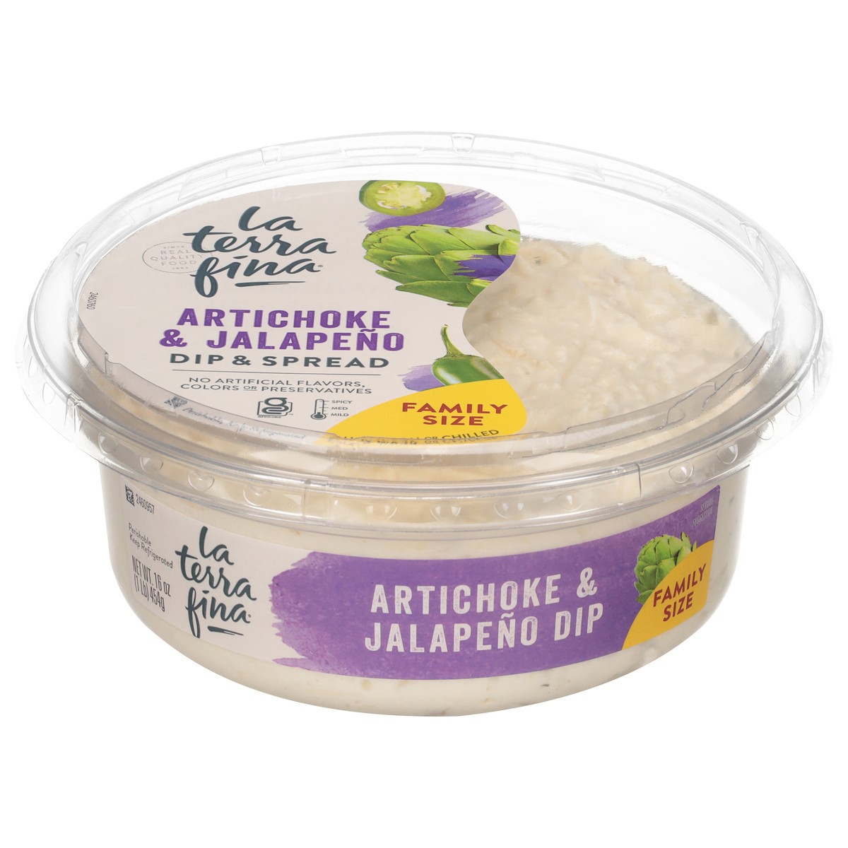 slide 1 of 9, La Terra Fina Artichoke & Jalapeno Dip & Spread Family Size 16 oz, 16 oz