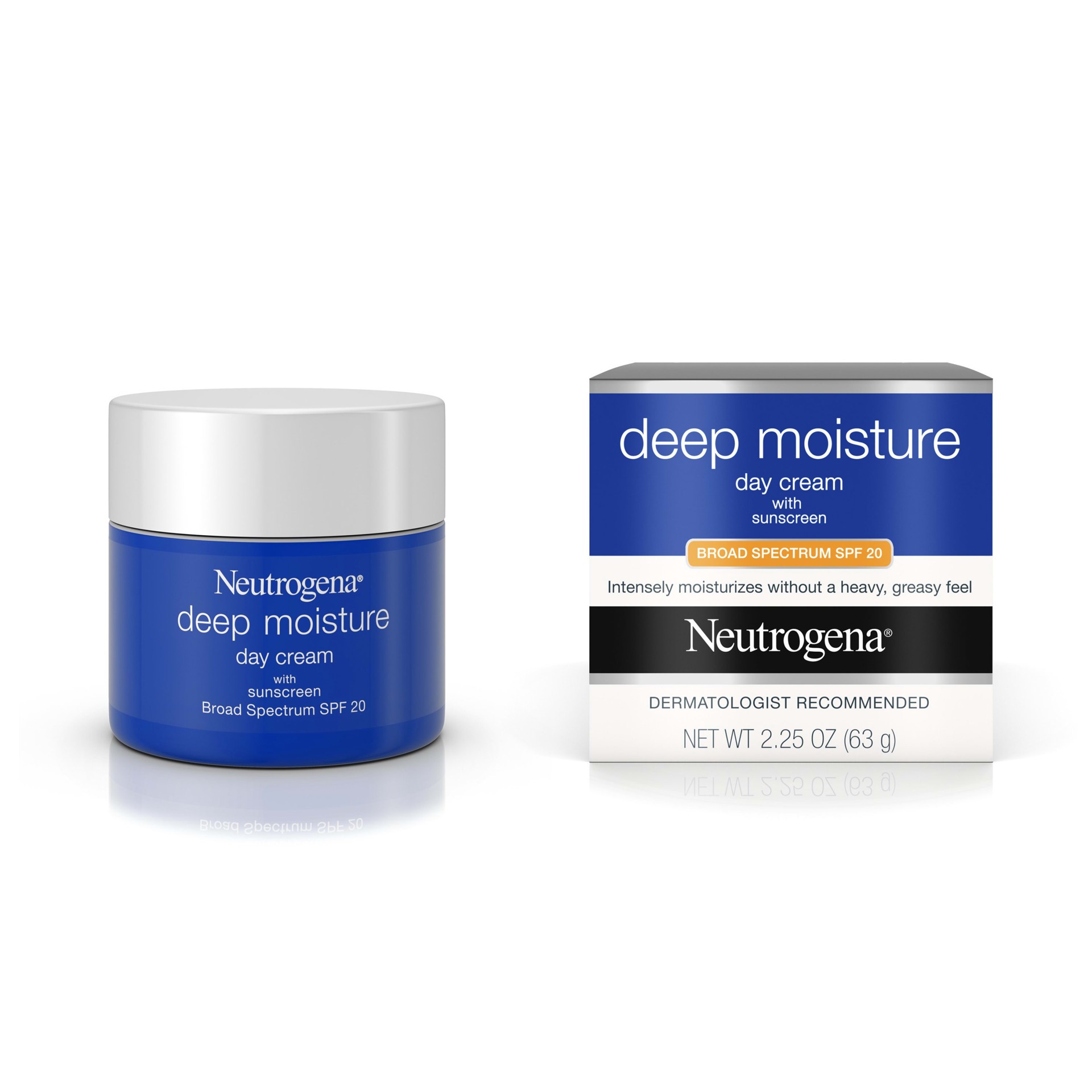 slide 5 of 5, Neutrogena Deep Moisture Day Cream With Sunscreen For Dry Skin Broad Spectrum SPF 20, 2.25 oz