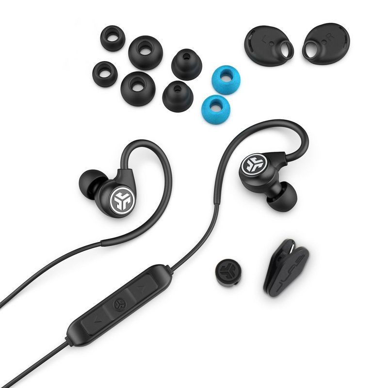slide 4 of 5, JLab Fit Sport Bluetooth Wireless Earbuds - Black, 1 ct