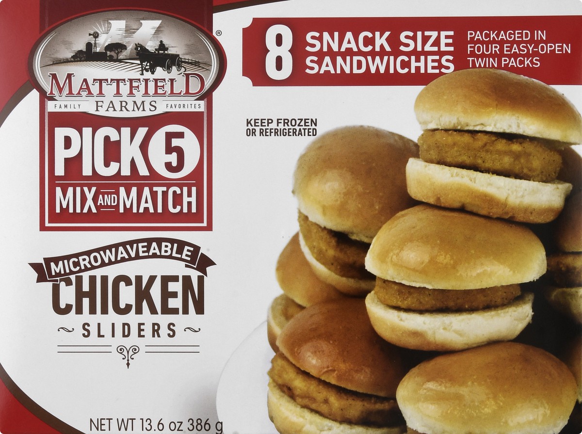 slide 7 of 13, Mattfield Farms Snack Size Chicken Microwaveable Chicken Sliders 8 ea, 13.6 oz