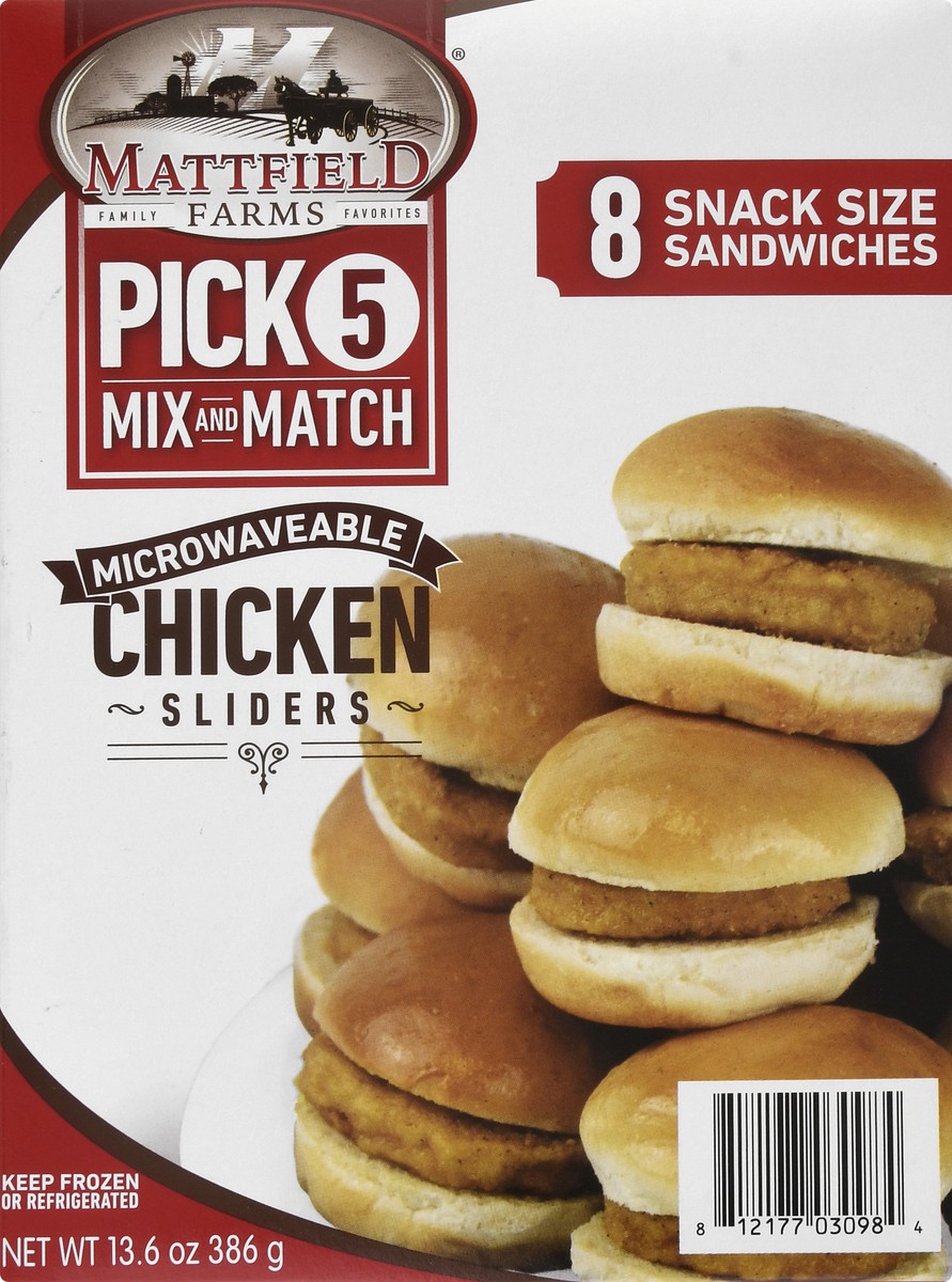 slide 5 of 13, Mattfield Farms Snack Size Chicken Microwaveable Chicken Sliders 8 ea, 13.6 oz