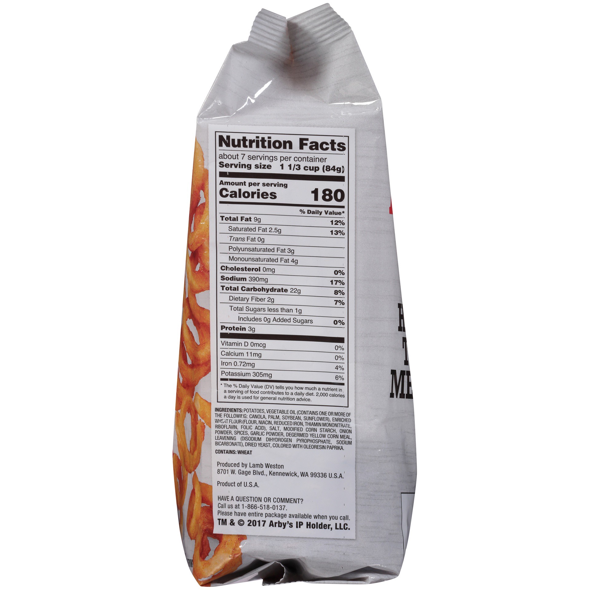 slide 5 of 8, Arby's Seasoned Curly Fries, 22 oz