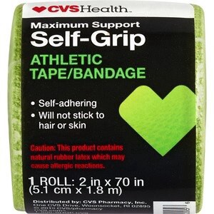slide 1 of 1, Cvs Health Maximum Support Self Grip Athletic Bandage, 2In. X 70In., Green, 1 ct