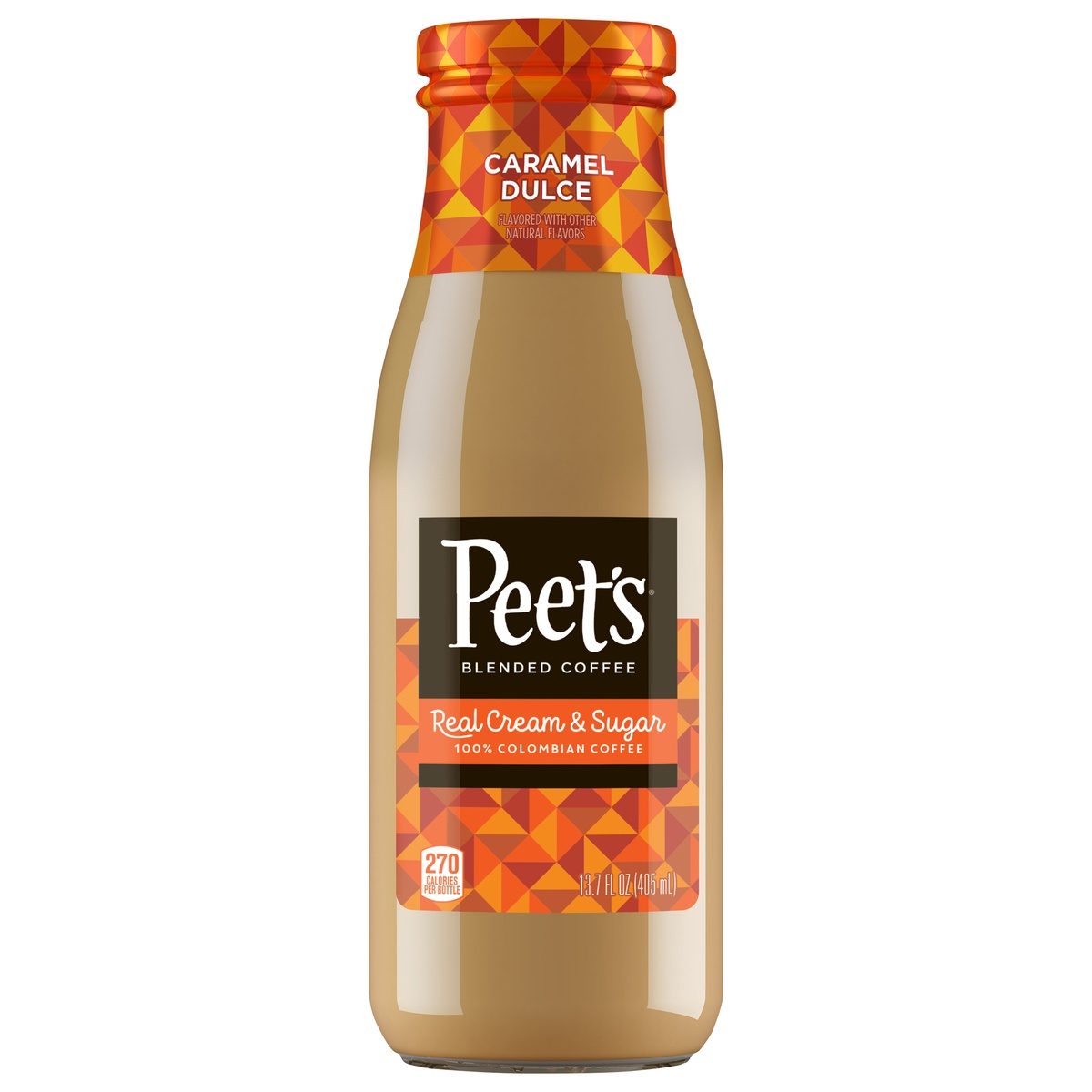 slide 1 of 1, Peet's Carmel Dulce Blended Iced Coffee, 13.7 fl oz glass bottle, 