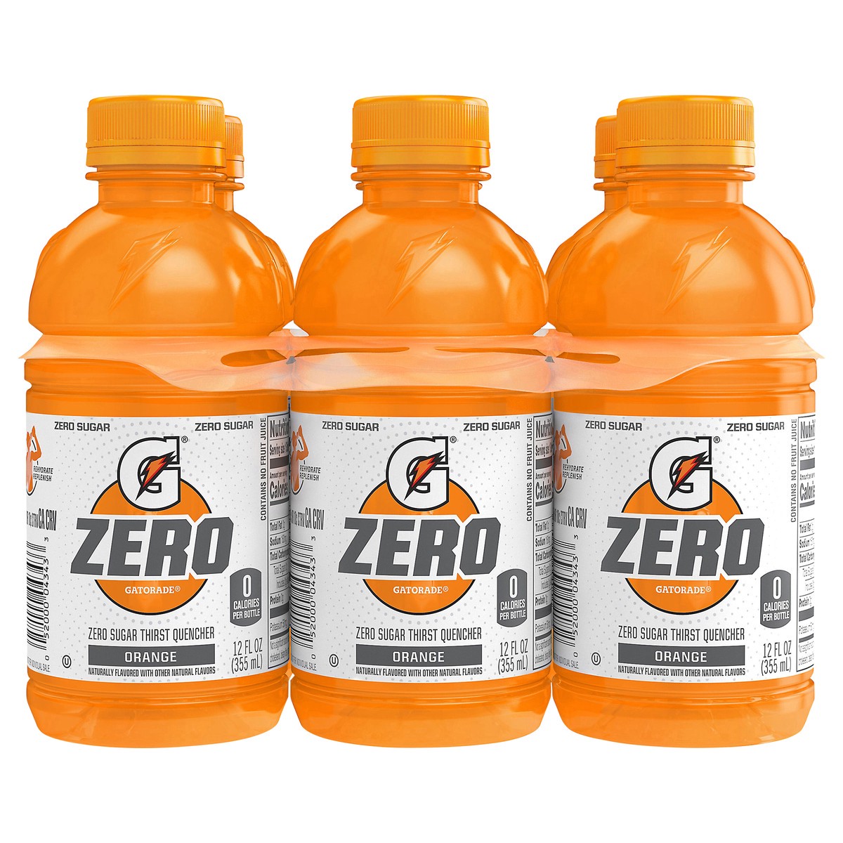 slide 1 of 3, Gatorade Zero Zero Sugar Thirst Quencher Orange - 6 ct, 6 ct; 12 fl oz