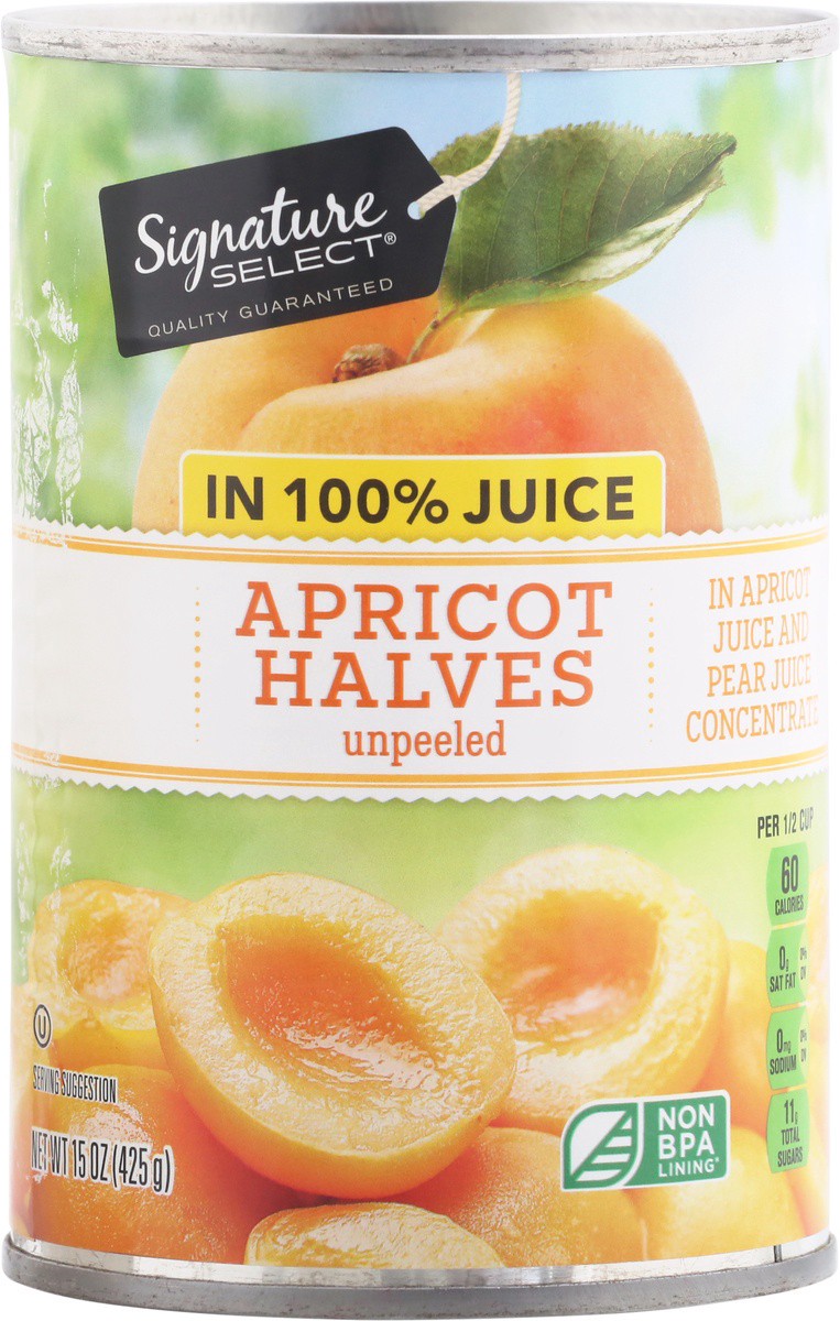 slide 6 of 9, Signature Select Unpeeled Apricot Halves 15 oz, 15 oz