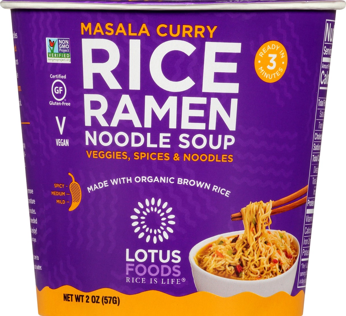 slide 1 of 11, Lotus Foods Mild Masala Curry Rice Ramen 2 oz, 2 oz