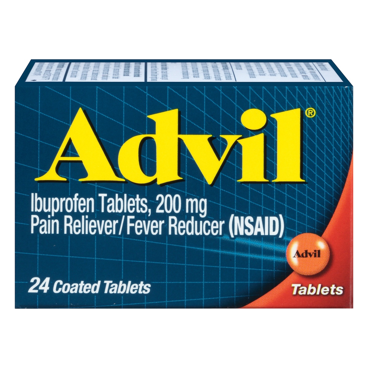 slide 1 of 1, Advil 200 mg Coated Tablets Ibuprofen 24 ea, 24 ct