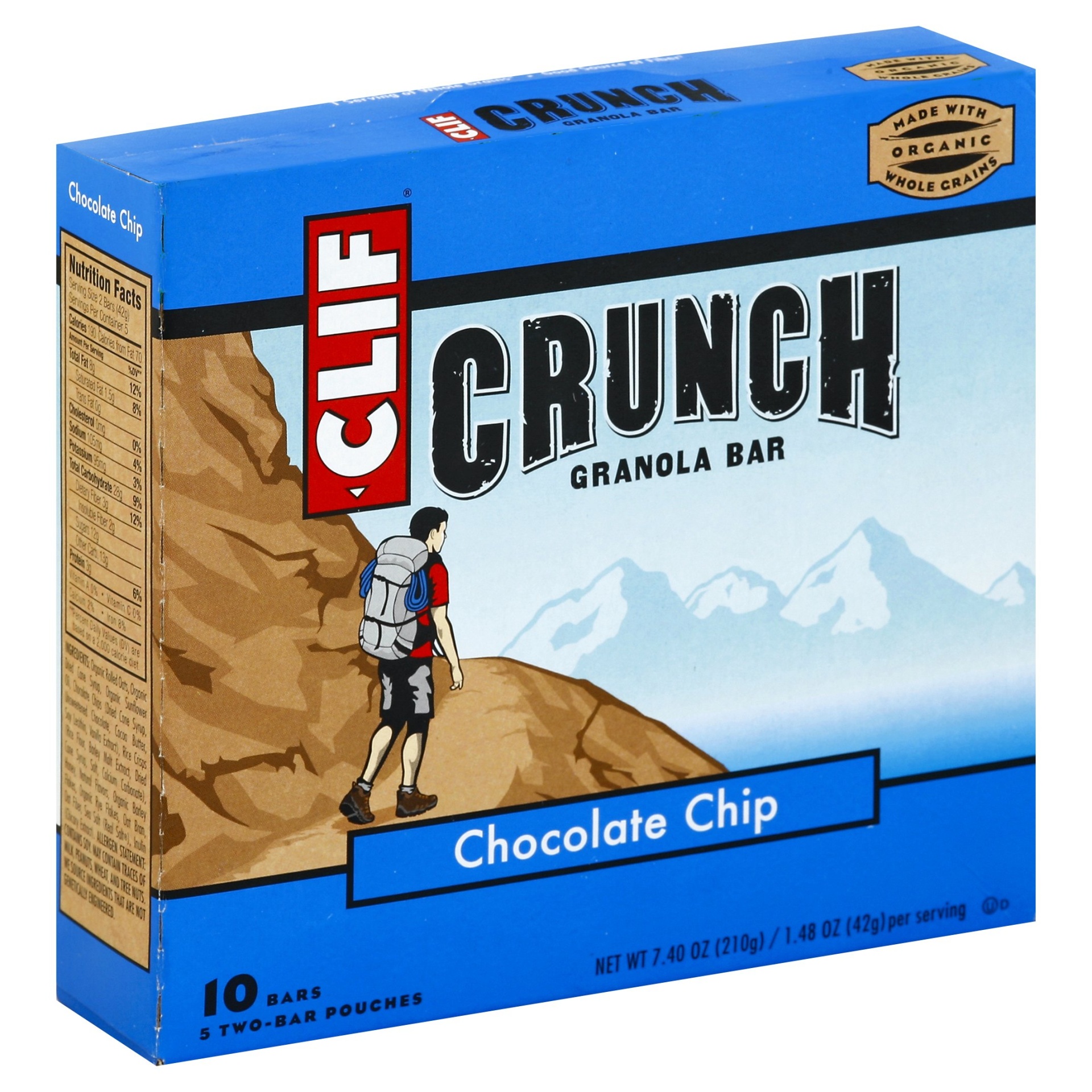slide 1 of 6, CLIF Crunch Chocolate Chip Granola Bars, 5 ct