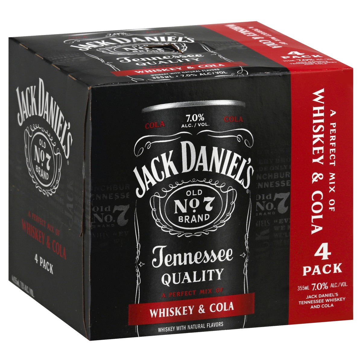 slide 1 of 5, Jack Daniel's 4 Pack Whiskey & Cola 4 ea, 12 oz
