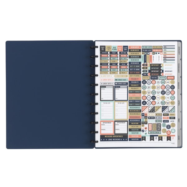 slide 3 of 4, Tul Discbound Monthly Planner Starter Set, Undated, Letter Size, Soft-Touch Cover, Navy, 1 ct