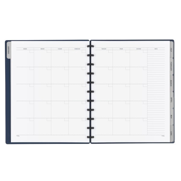 slide 4 of 4, Tul Discbound Monthly Planner Starter Set, Undated, Letter Size, Soft-Touch Cover, Navy, 1 ct