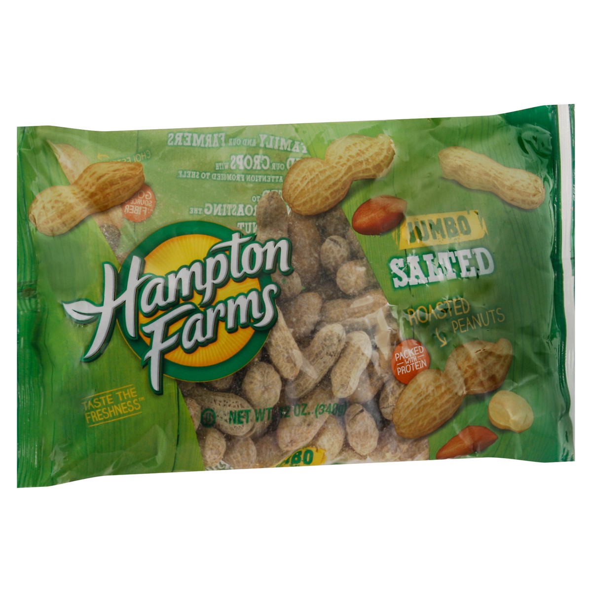 slide 2 of 9, Hampton Farms Jumbo Roasted Salted Peanuts 12 oz Bag, 12 oz