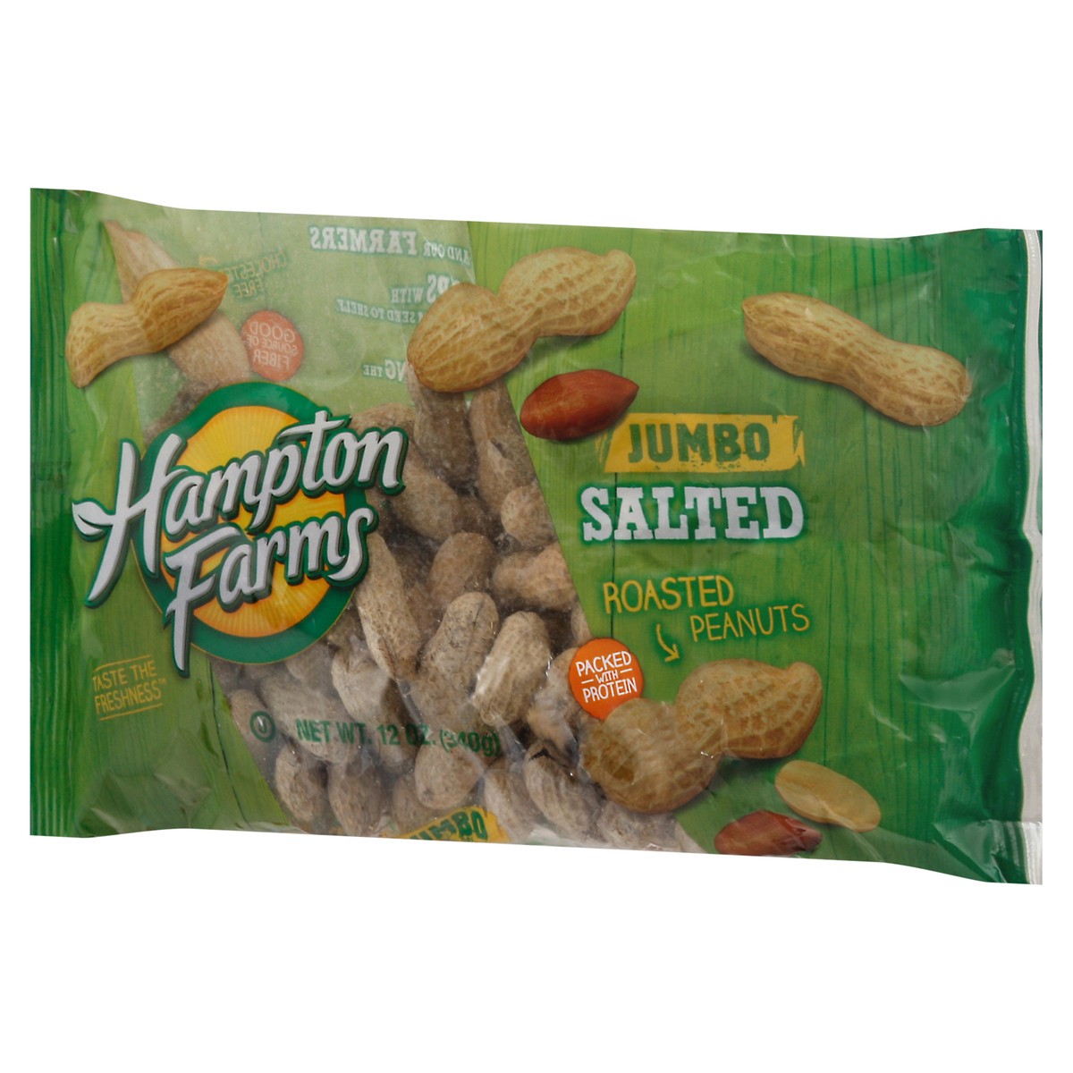 slide 2 of 9, Hampton Farms Jumbo Roasted Salted Peanuts 12 oz Bag, 12 oz