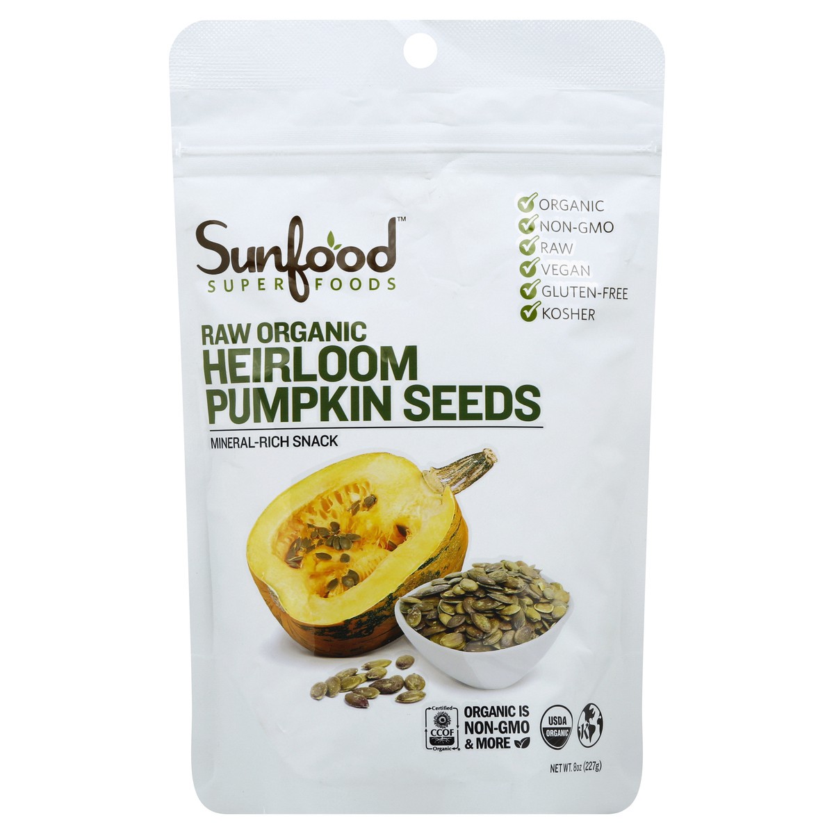 slide 3 of 3, SunFood Superfoods Pumpkin Seeds 8 oz, 8 oz