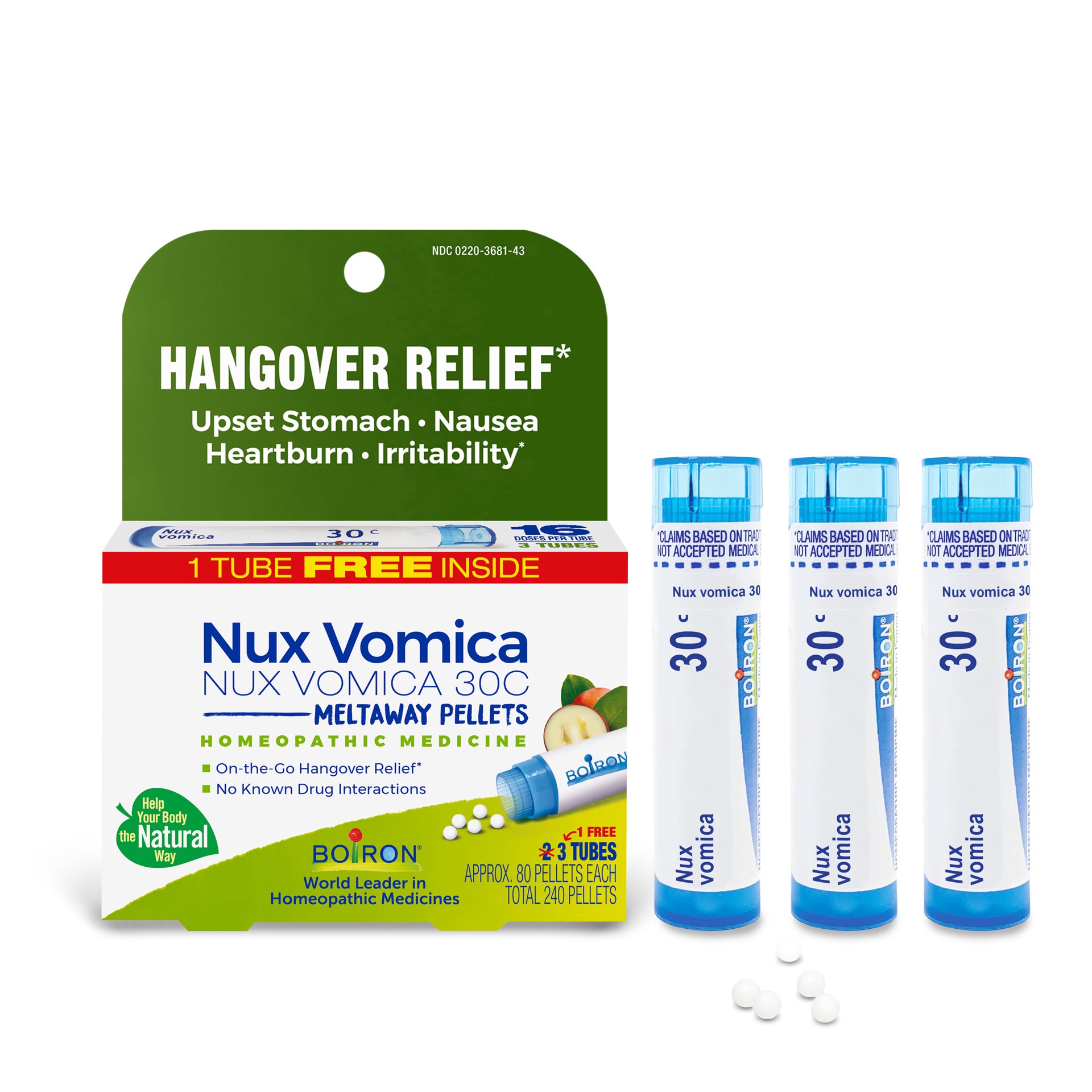 slide 1 of 7, Boiron Nux Vomica 30C 3 MDT, 3 ct