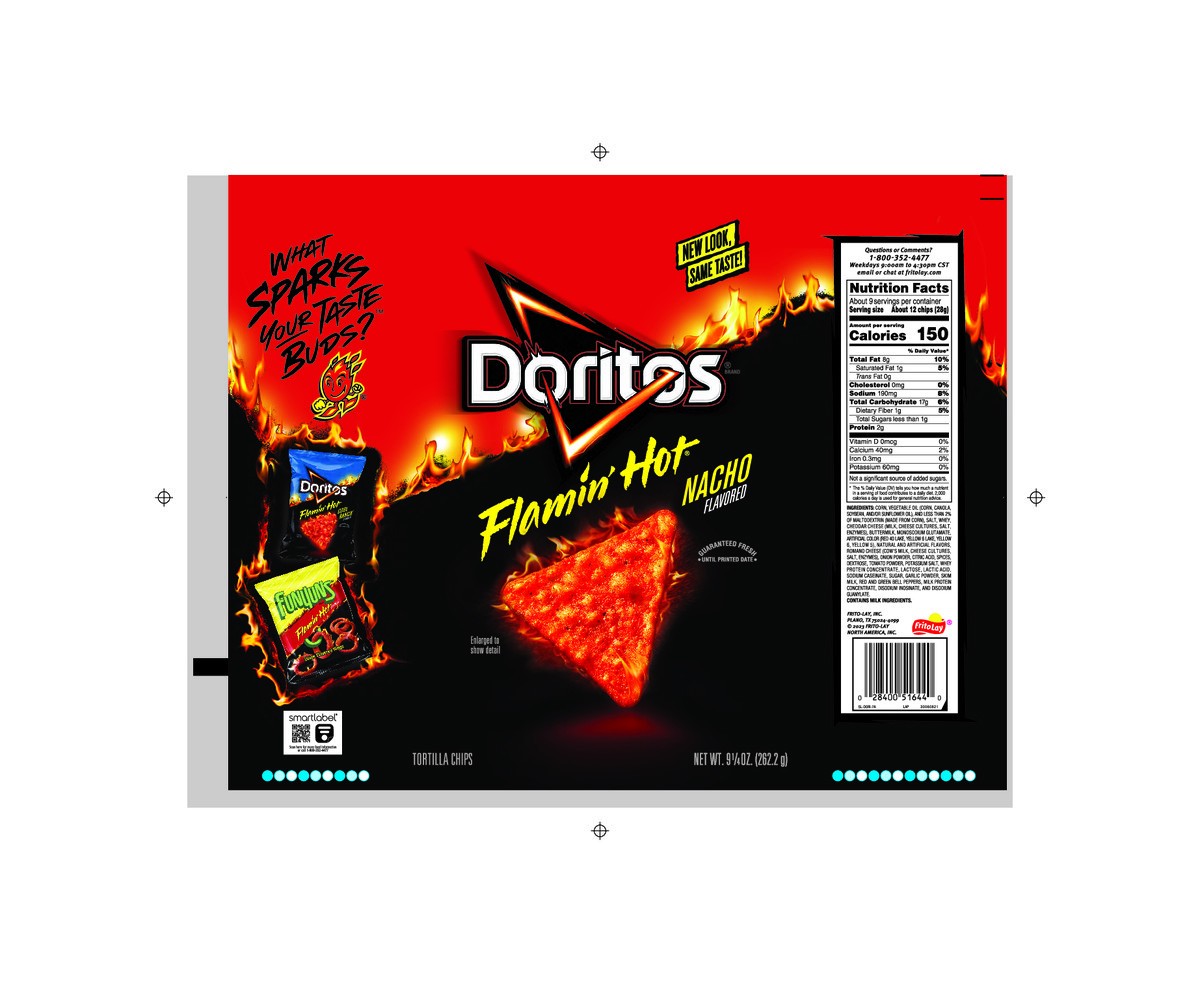 slide 5 of 9, Doritos Tortilla Chips Flamin' Hot Nacho Flavored 9 1/4 Oz, 9.25 oz