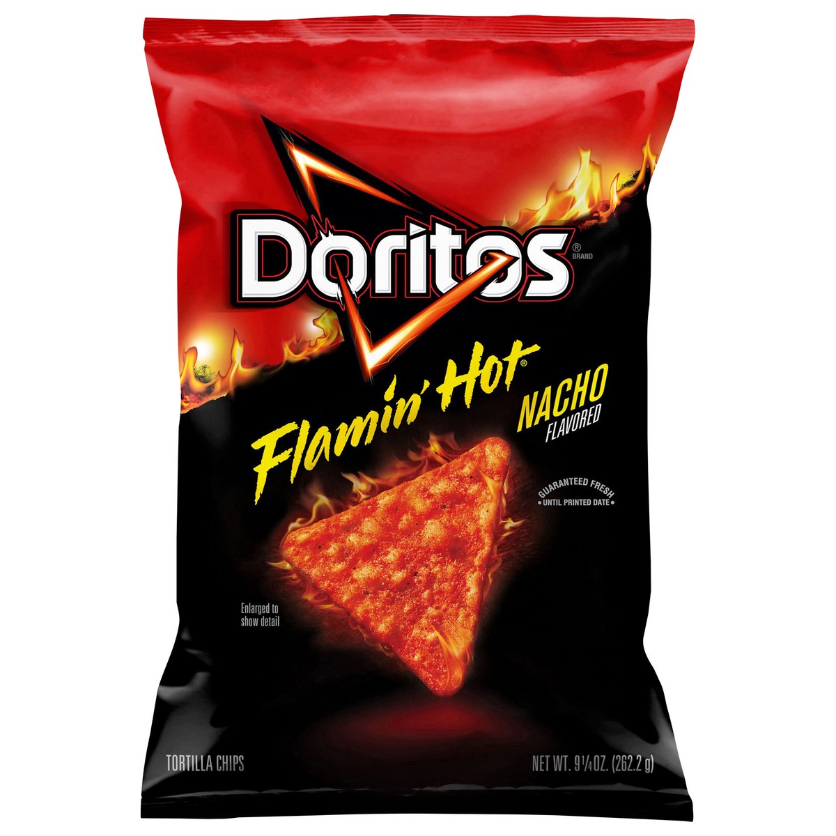 slide 1 of 9, Doritos Tortilla Chips Flamin' Hot Nacho Flavored 9 1/4 Oz, 9.25 oz