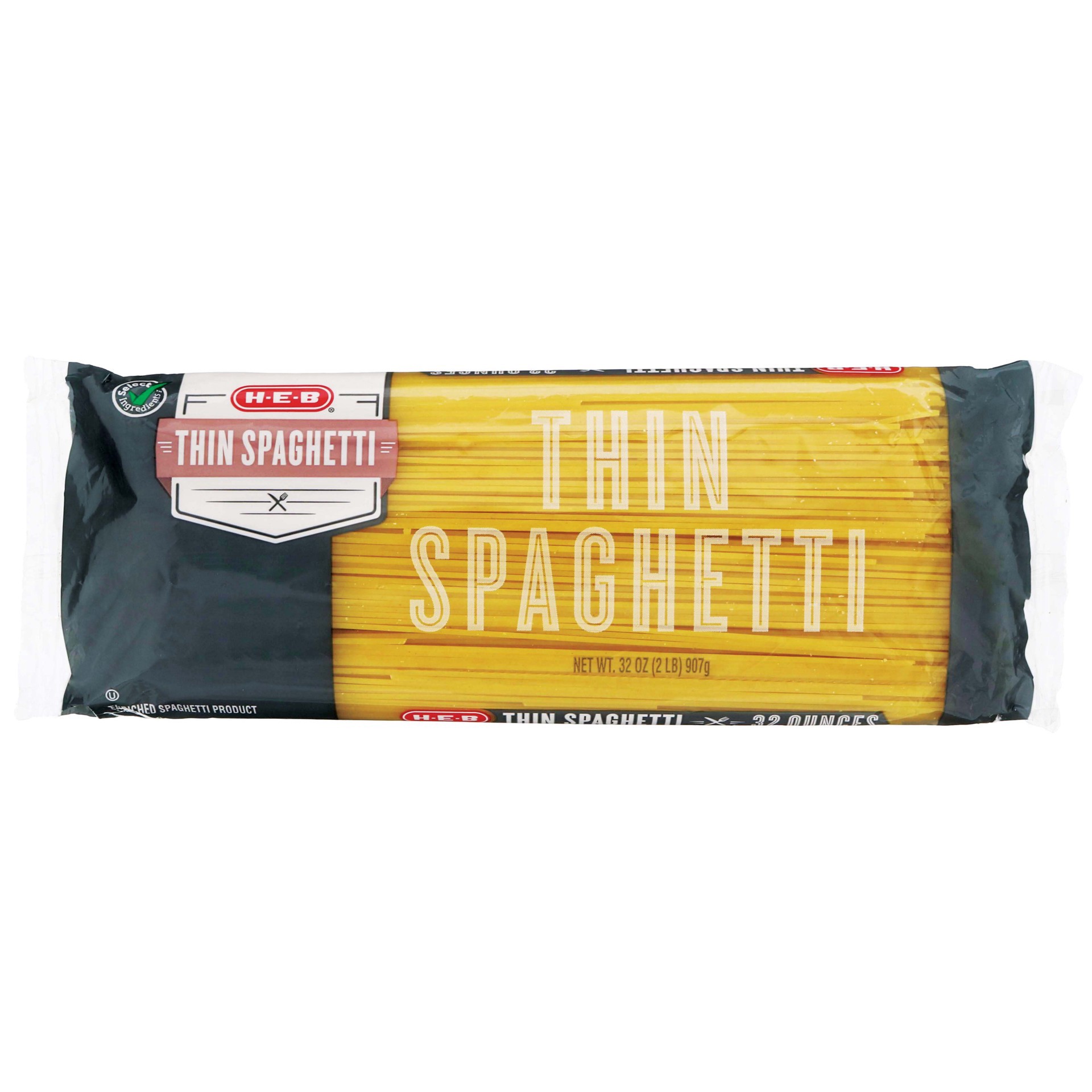 slide 1 of 1, H-E-B Thin Spaghetti, 32 oz