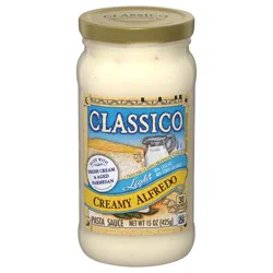 Classico Light Creamy Alfredo Pasta Sauce, 15 oz Jar