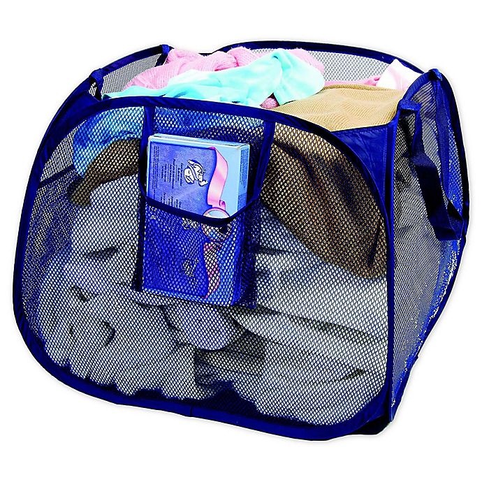 slide 1 of 1, Smart Design Pyramid Pop-Up Laundry Basket - Blue, 1 ct