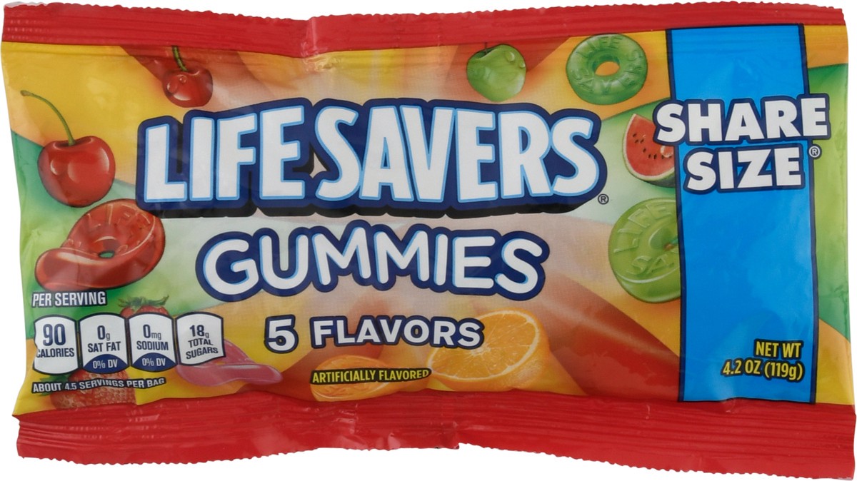 slide 1 of 9, LIFE SAVERS 5 Flavors Gummy Candy, Share Size, 4.2 oz Bag, 4.2 oz