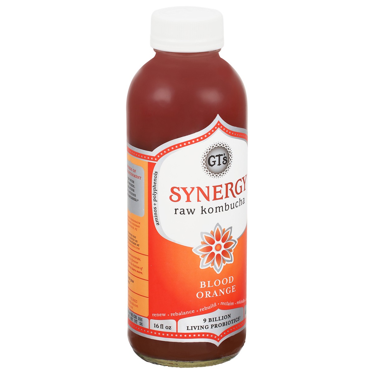 slide 8 of 9, GT's Kombucha Synergy Blood Orange - 16 fl oz, 16 fl oz