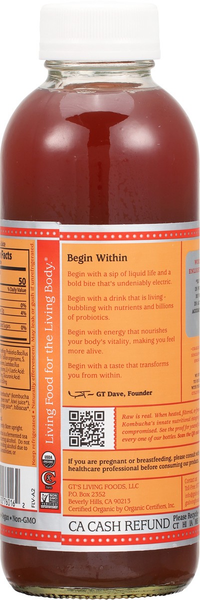slide 2 of 9, GT's Kombucha Synergy Blood Orange - 16 fl oz, 16 fl oz