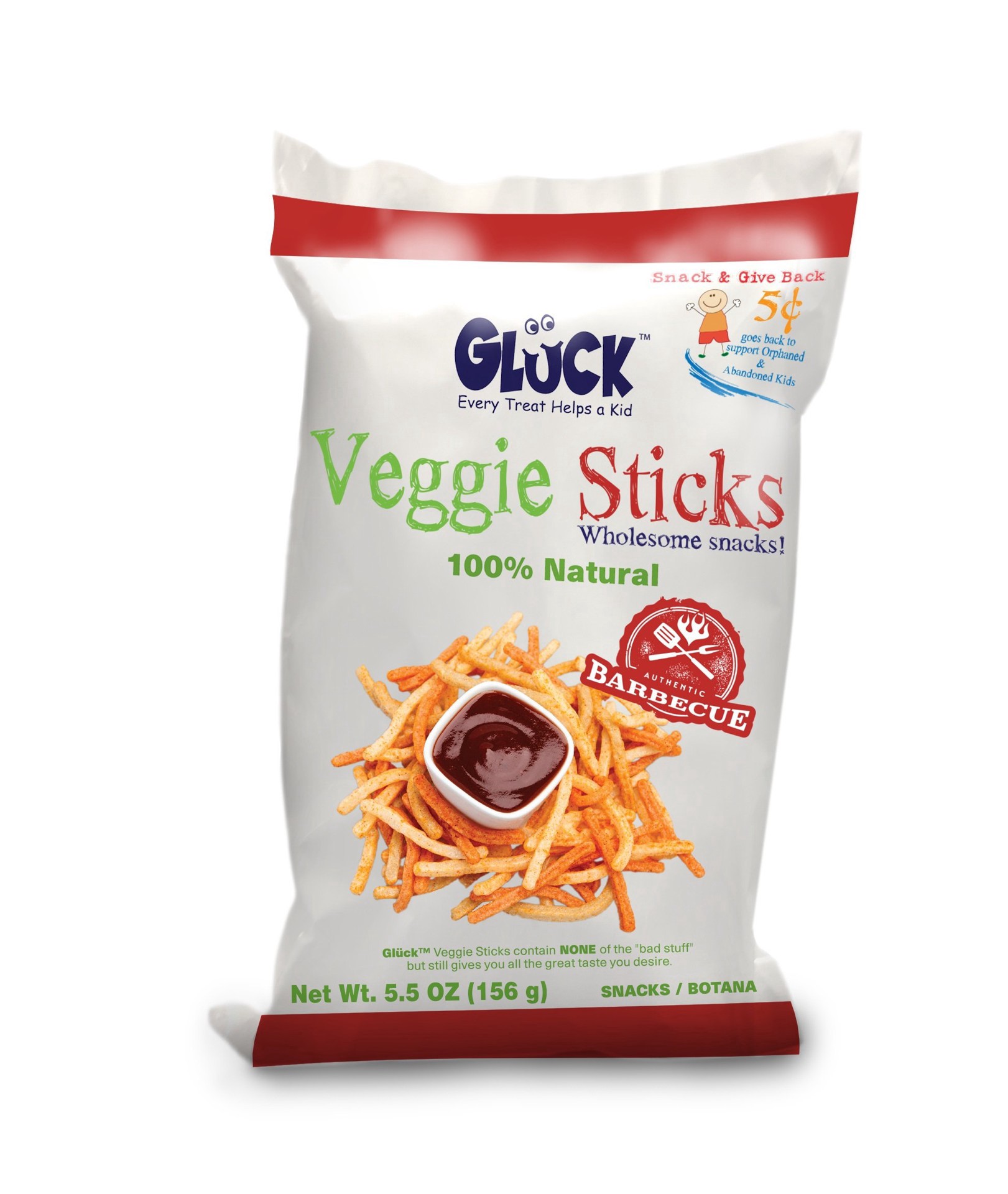 slide 1 of 1, Gluck Veggie Sticks BBQ, 5.5 oz