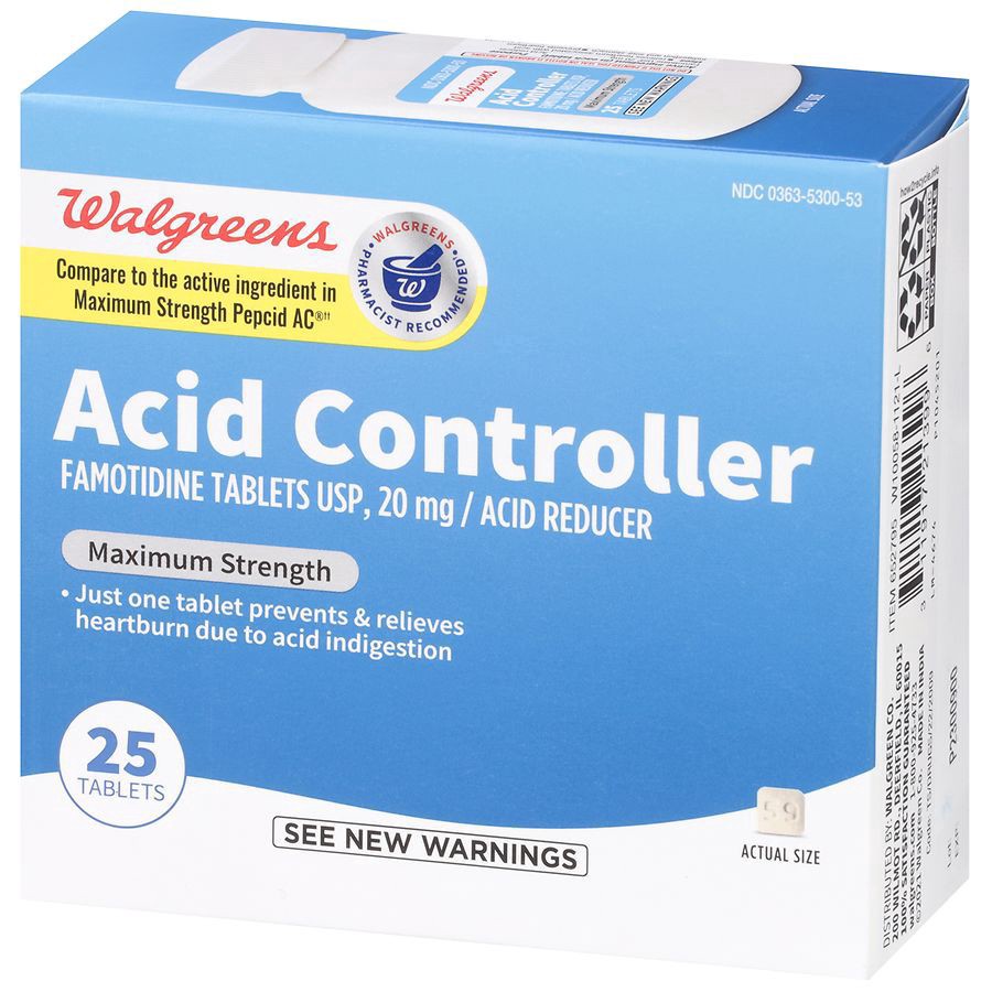 slide 5 of 5, Walgreens Acid Reducer Famotidine 20 mg, 25 ct