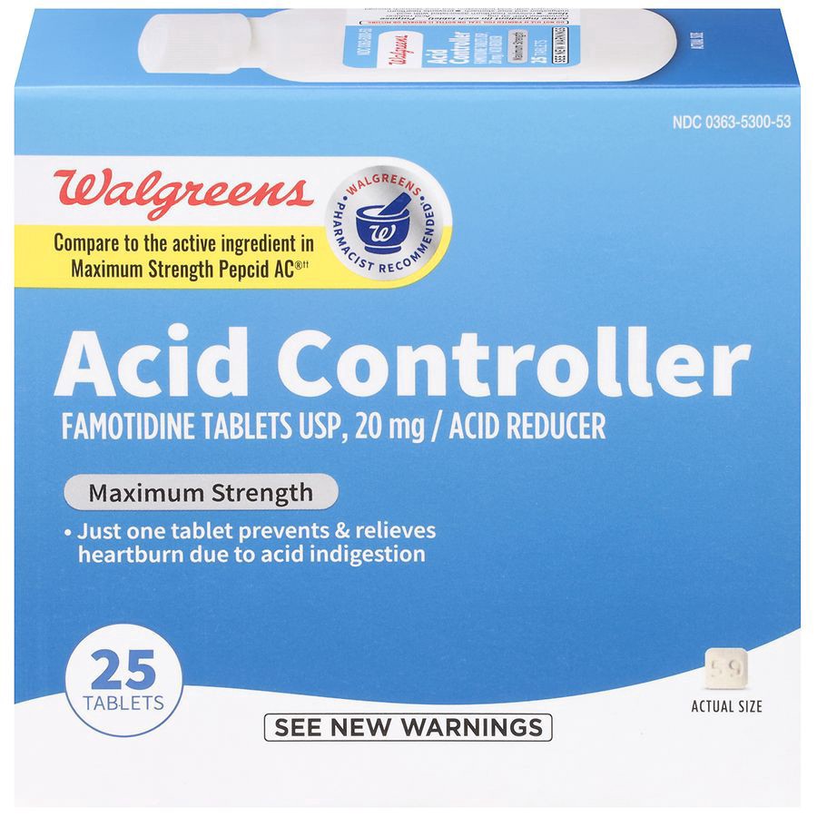 slide 1 of 5, Walgreens Acid Reducer Famotidine 20 mg, 25 ct