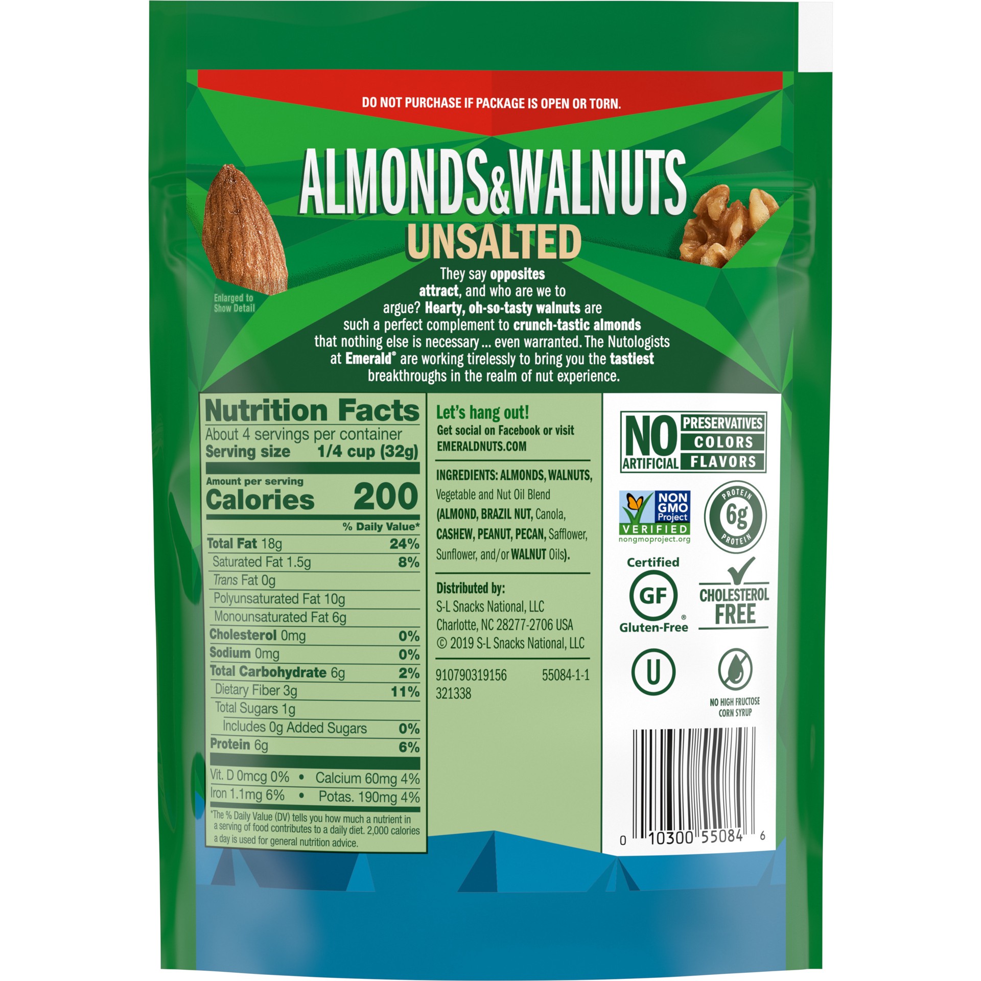 slide 3 of 5, Emerald Natural Walnuts and Almonds, 5 oz