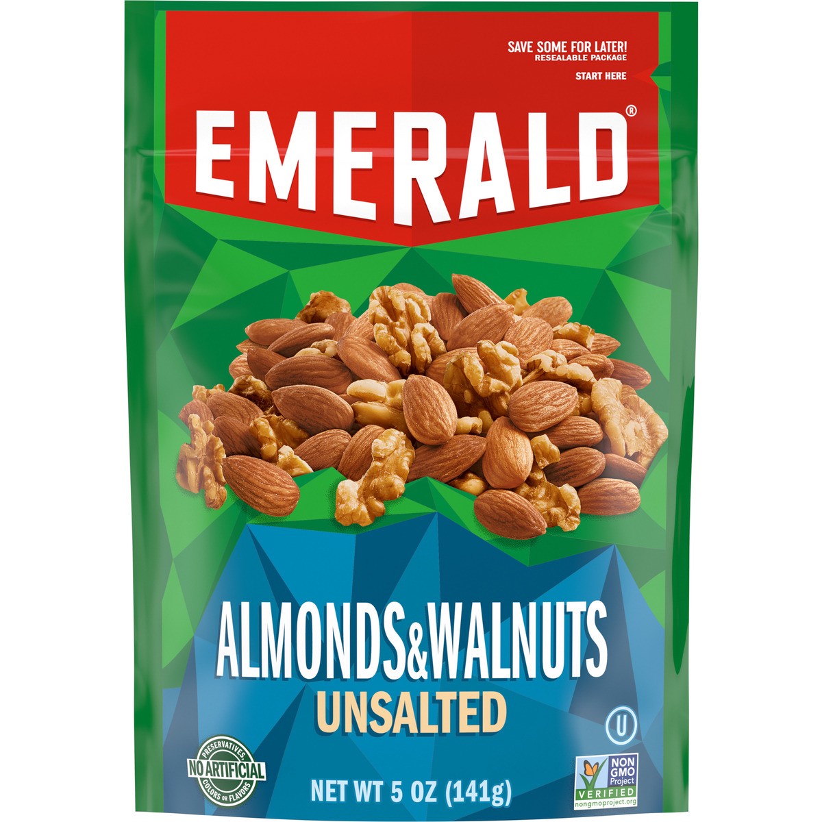 slide 1 of 5, Emerald Natural Walnuts and Almonds, 5 oz