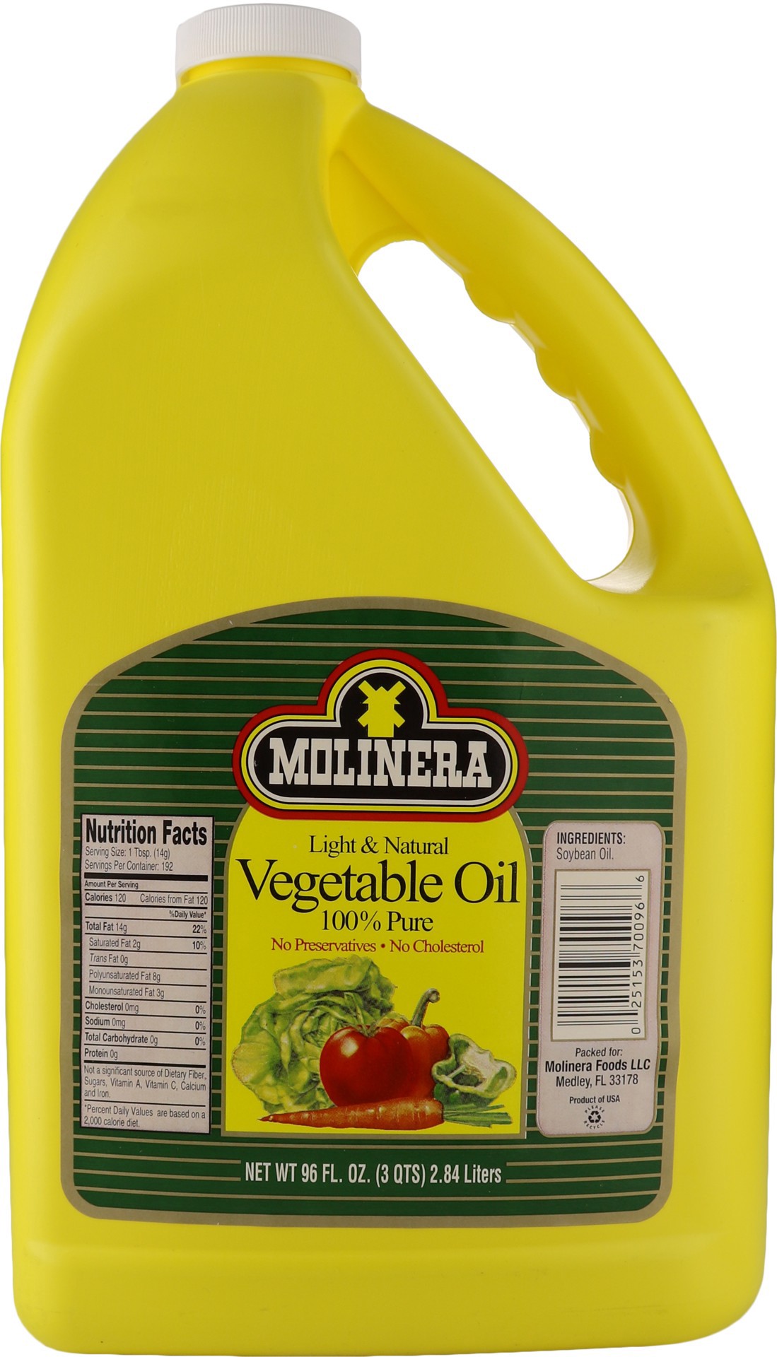 slide 1 of 1, Molinera Vegetable Oil, 96 oz