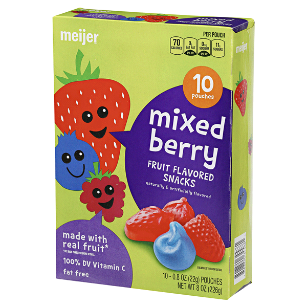 slide 1 of 1, Meijer Mixed Berry Fruit Snacks, 8 oz