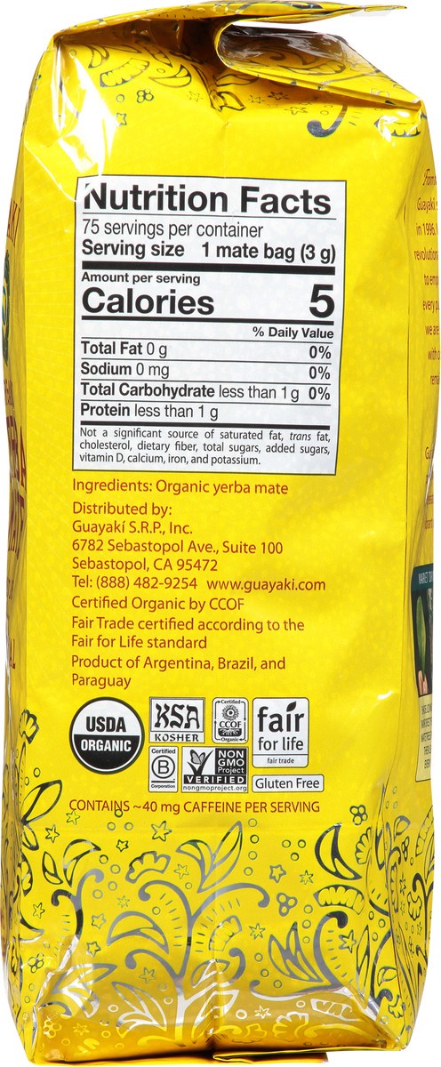 slide 9 of 9, Guayaki Organic Tea Yerba Mate Traditional Bag- 75 ct, 75 ct