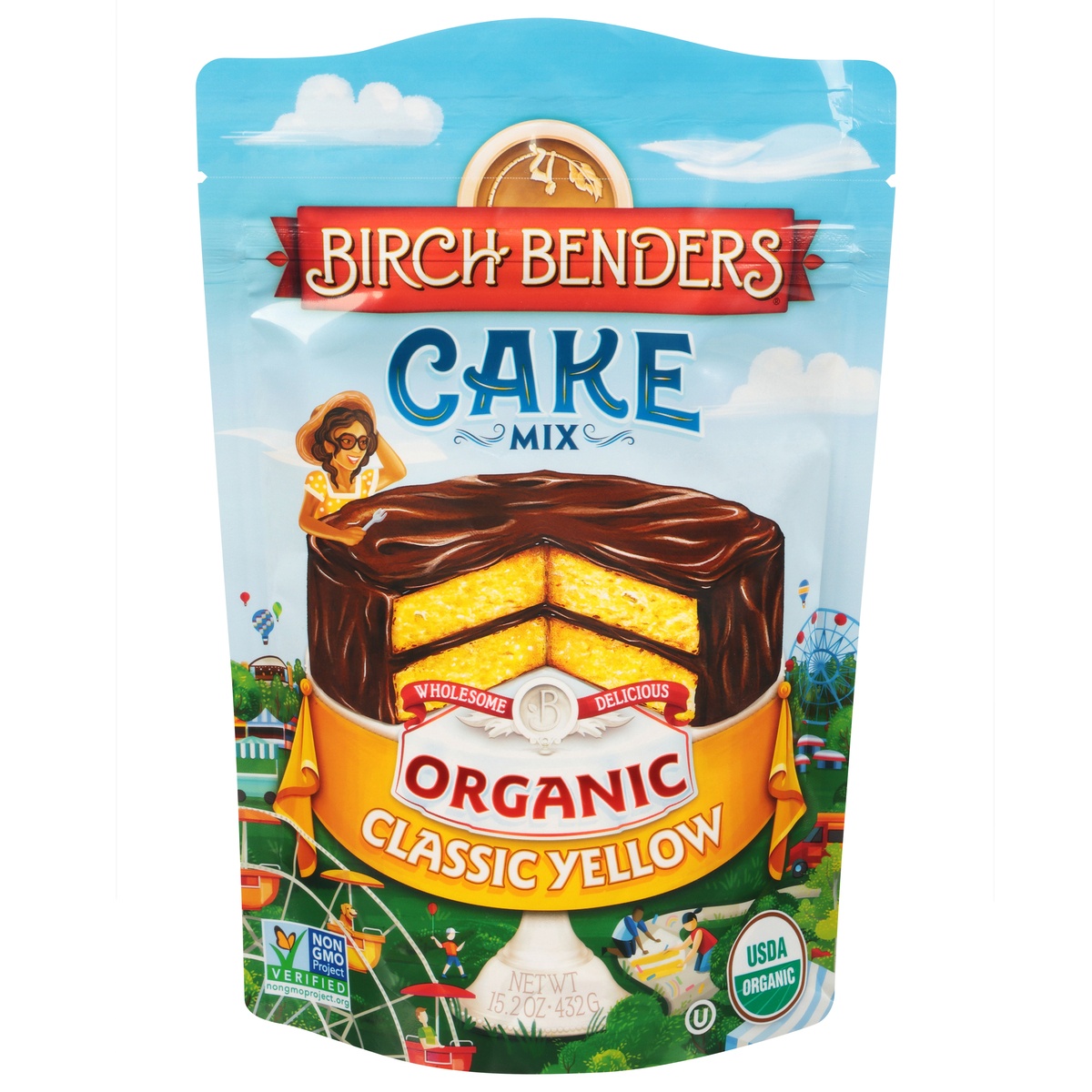 slide 1 of 1, Birch Benders Organic Classic Yellow Cake Mix, 15.2 oz