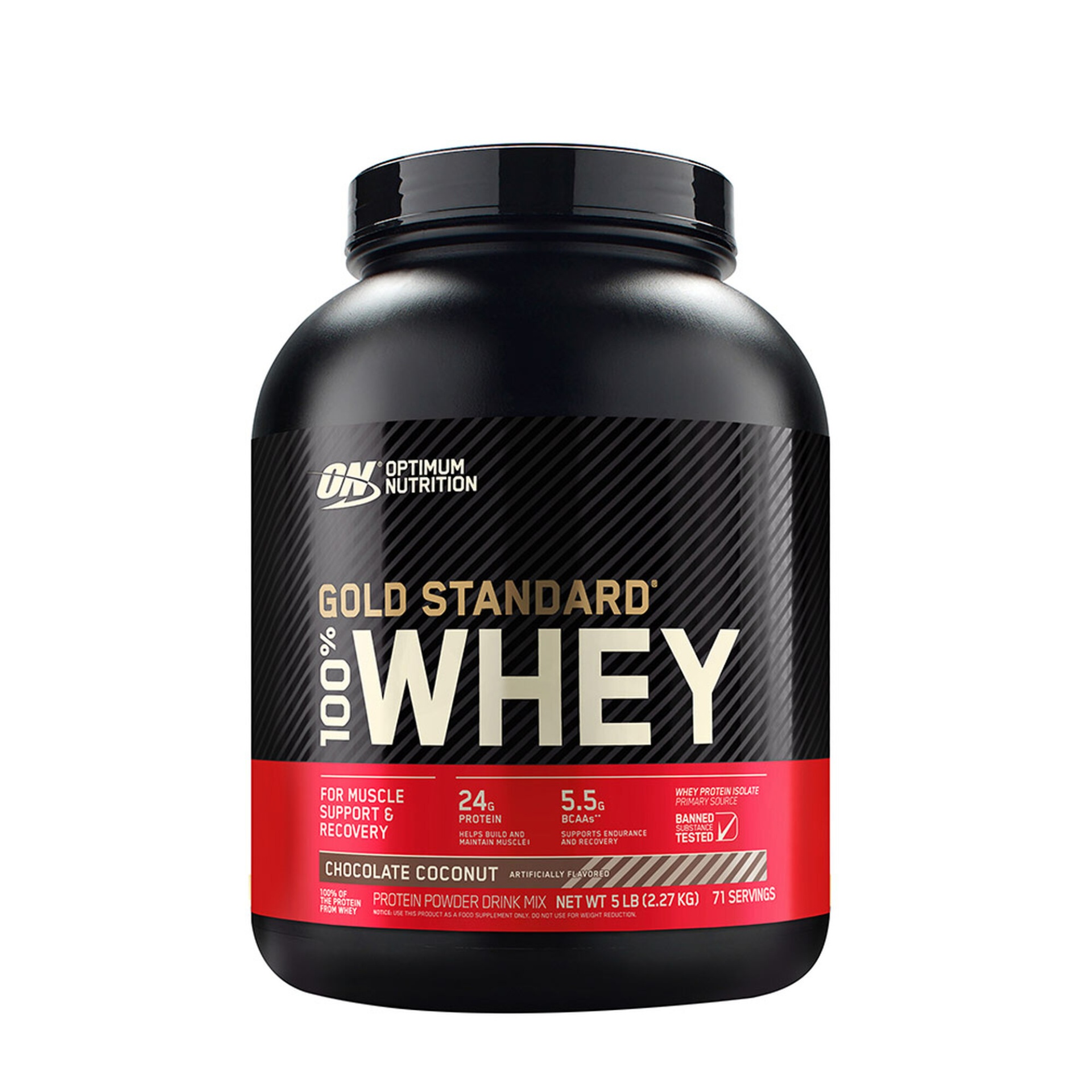 slide 1 of 1, Optimum Nutrition Gold Standard 100% Whey - Chocolate Coconut, 5 lb