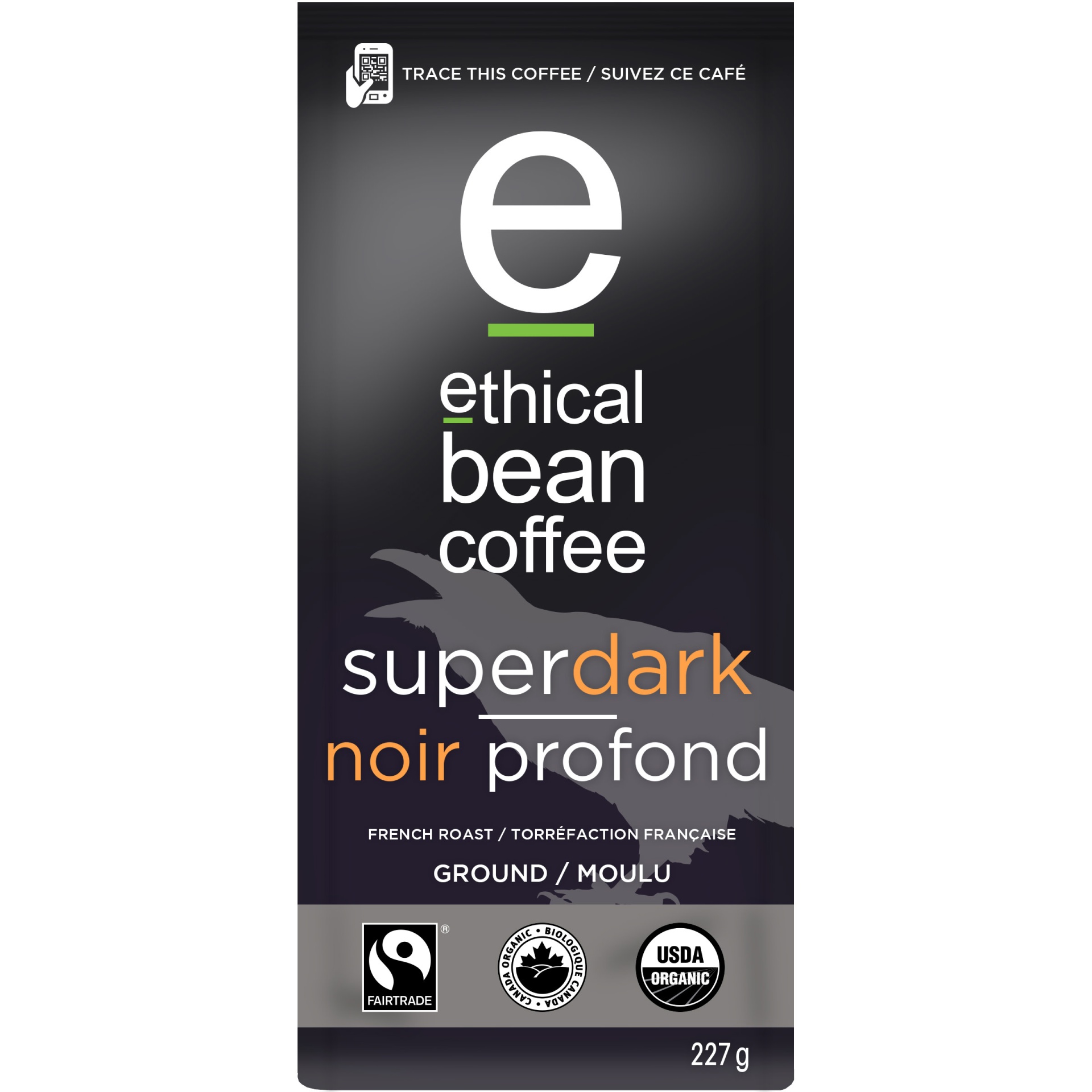 slide 1 of 9, Ethical Bean Coffee Ground French Roast Superdark Coffee 227 gr, 227 gram