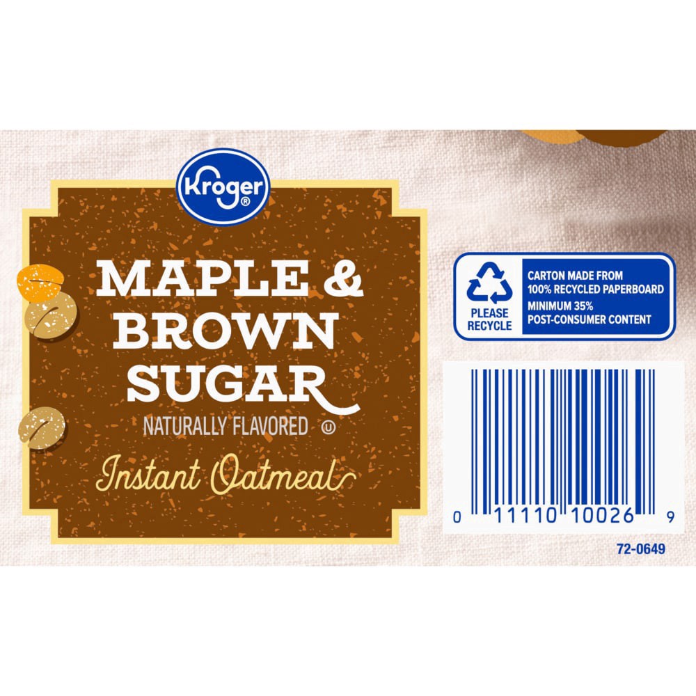 slide 3 of 3, Kroger Maple & Brown Sugar Instant Oatmeal Packets, 10 ct; 15.1 oz
