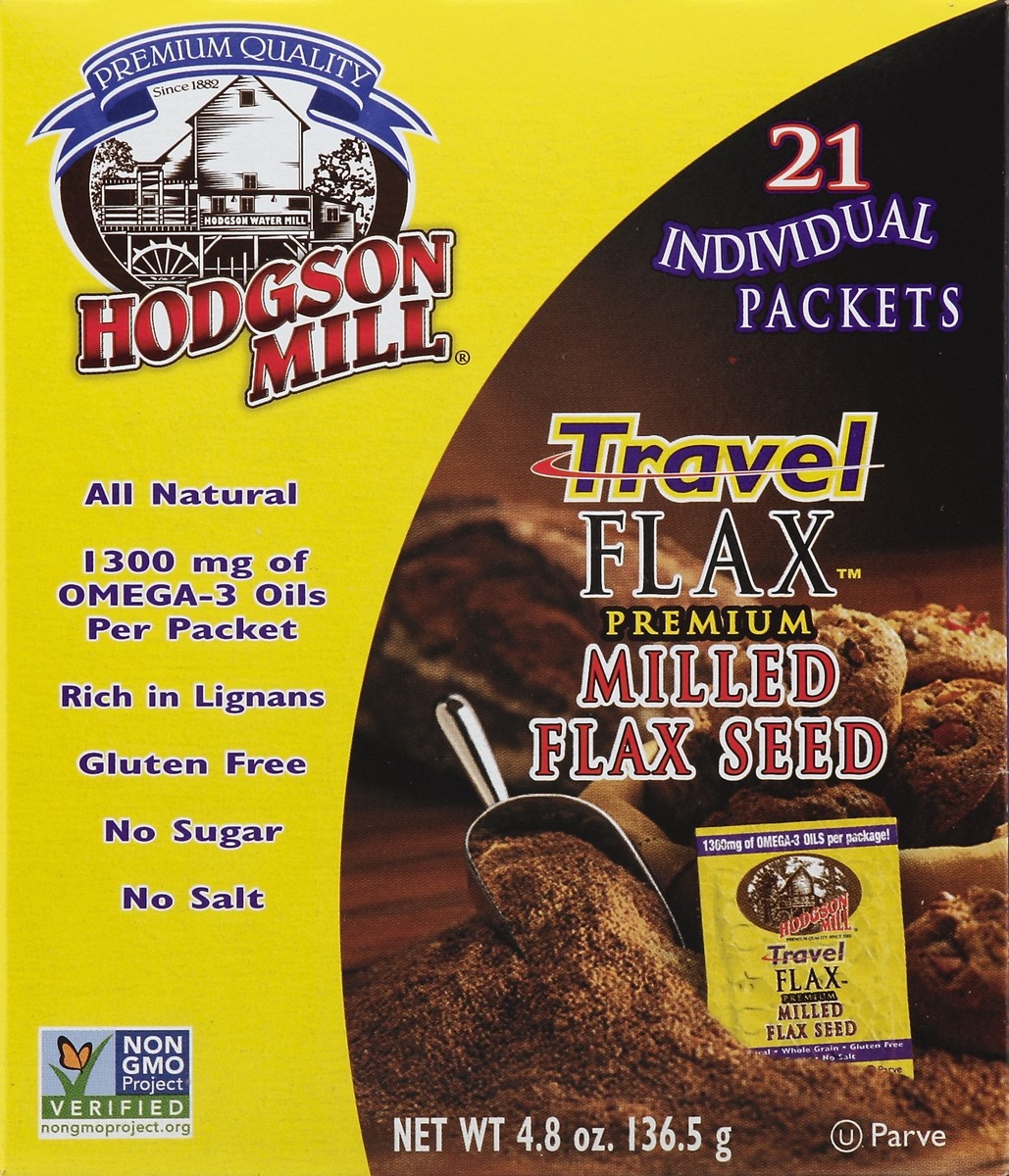 slide 4 of 4, Hodgson Mill Travel Flax Premium Milled Flax Seed Packets, 21 ct