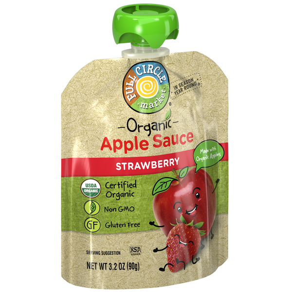 slide 1 of 1, Full Circle Market Organic Strawberry Apple Sauce 3.2 oz, 3.2 oz