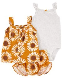 Carters Baby 3-Piece Floral Little Short Set Multi 9M
