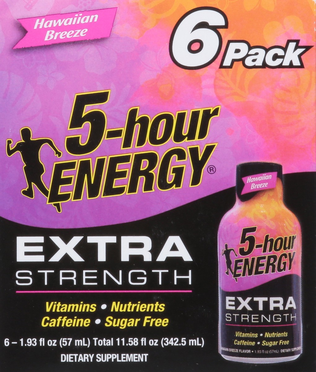 slide 6 of 9, 5-Hour Energy Extra Strength Hawaiian Breeze Energy Shot 6 - 1.93 fl oz Bottles, 6 ct