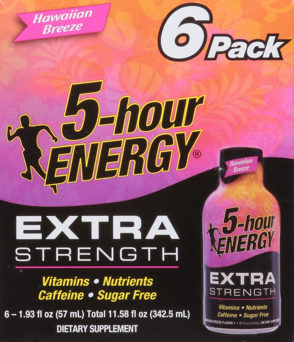 slide 6 of 9, 5-Hour Energy Extra Strength Hawaiian Breeze Energy Shot - 6 ct, 6 ct