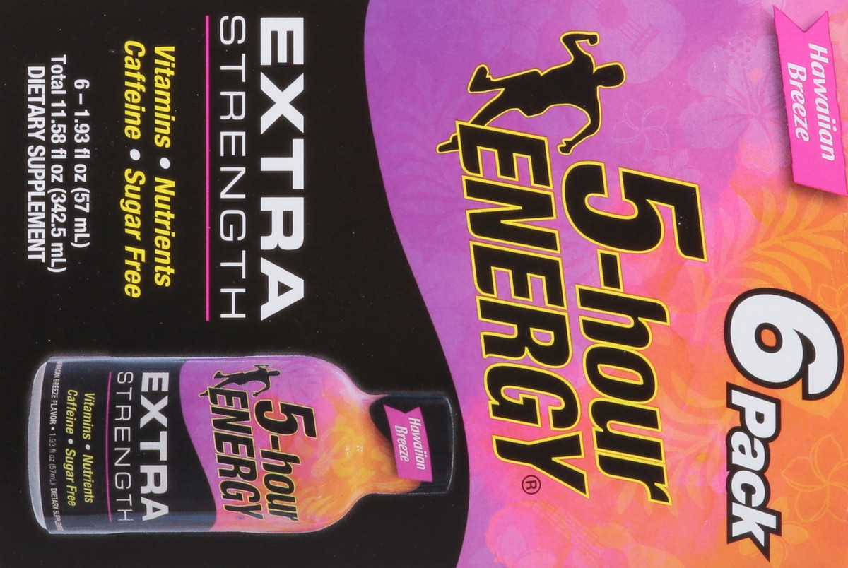 slide 8 of 9, 5-Hour Energy Extra Strength Hawaiian Breeze Energy Shot 6 - 1.93 fl oz Bottles, 6 ct